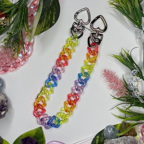 TRIPLE HEARTS True Rainbow Jelly Resin Bag Strap Novelty Bag Strap Kawaii Y2K - Picture 8 of 9